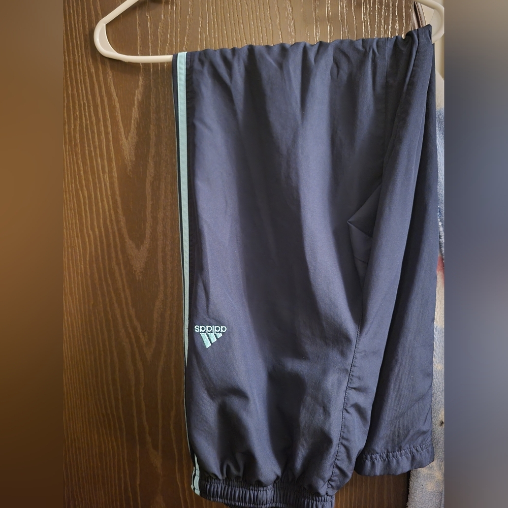 Adidas Navy Blue Pants with Light Blue Stripes
